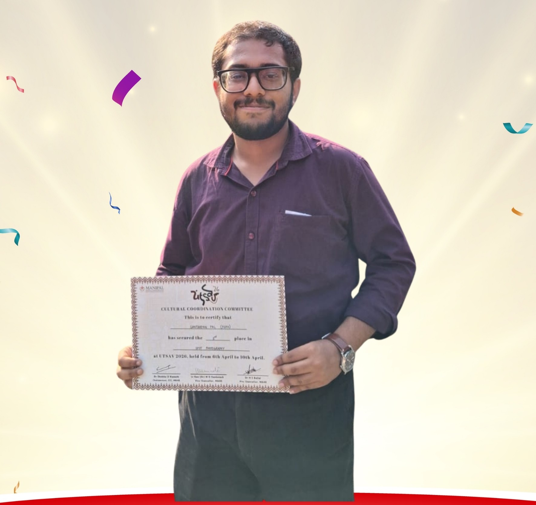 Prize received in Spot Photography at Utsav'26: April 09, 2026 