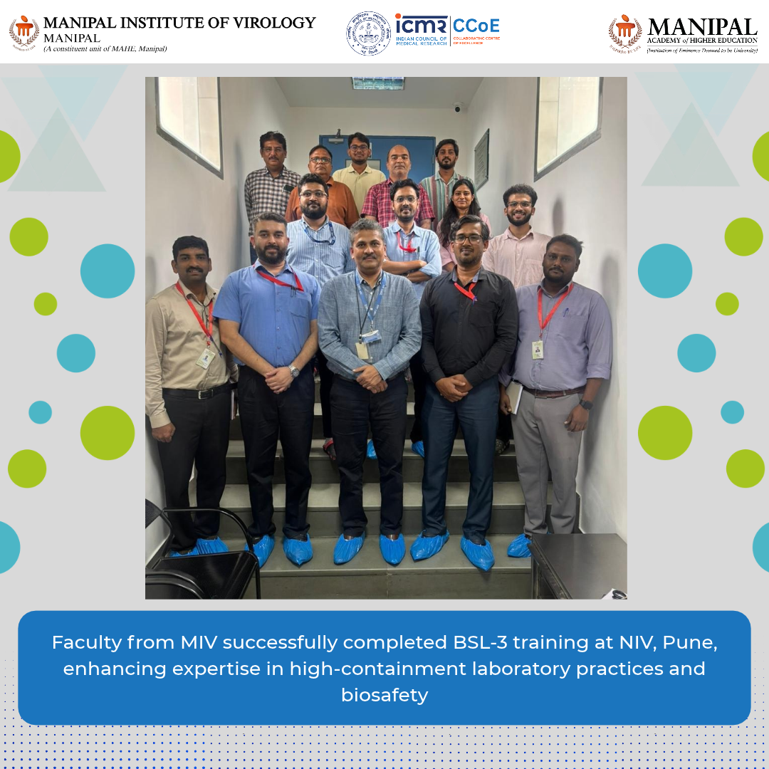 MIV faculty successfully complete specialized BSL-3 training at the National Institute of Virology, Pune