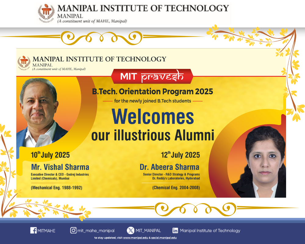 MIT Manipal Welcomes New B.Tech Batch with Orientation Program 2025
